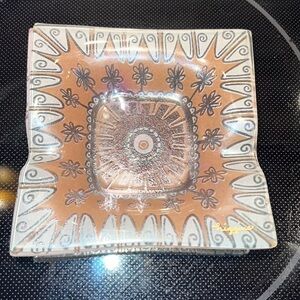 Higgins 4” MCM Mid Century Modern Art Glass Trinket Ashtray - Never Used